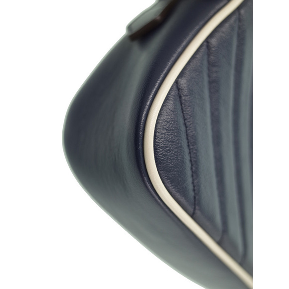 Gucci GG Marmont Quilted Small Shoulder Bag Navy x White - Picture 4 of 9